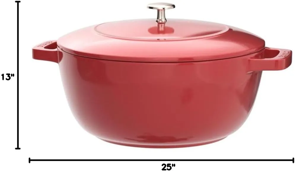 Staub Cast Iron Dutch Oven, 3.75Qt, serves 3-4, Made in France, Cherry