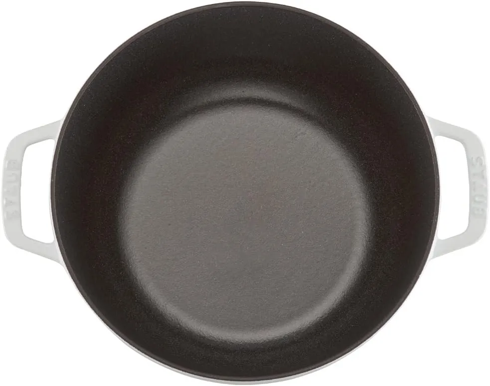 Staub Cast Iron Dutch Oven, 3.75Qt, serves 3-4, Made in France, White