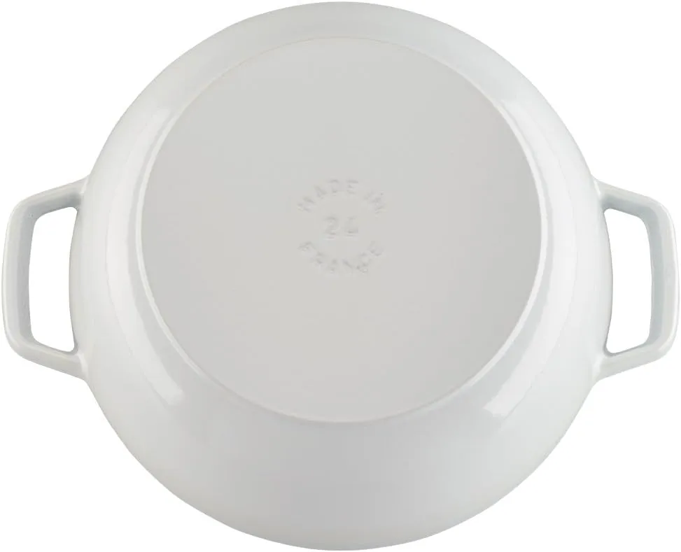 Staub Cast Iron Dutch Oven, 3.75Qt, serves 3-4, Made in France, White