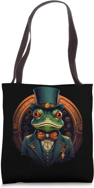 Steampunk Frog / Steampunk Toad Tote Bag