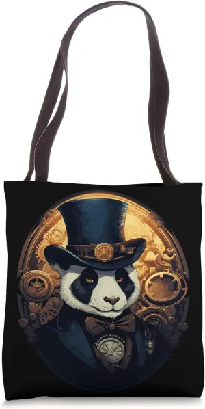 Steampunk Panda Tote Bag