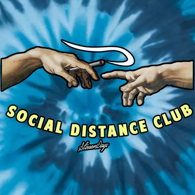 StonerDays Social Distance Club Blue Tie Dye Tee
