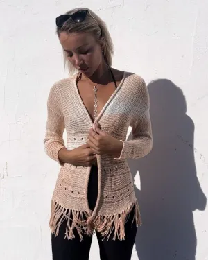 Strick Kimono Fransen Batik Natalia