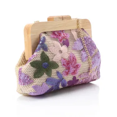 Stunning Floral Sequined Clutch (4132) - Mr Joe