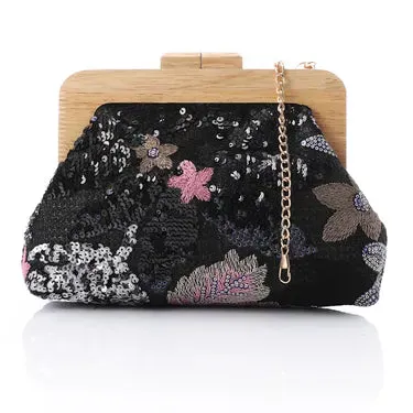 Stunning Floral Sequined Clutch (4132) - Mr Joe