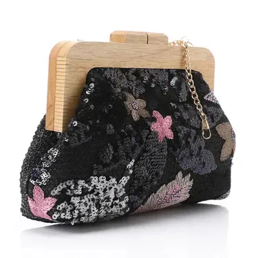 Stunning Floral Sequined Clutch (4132) - Mr Joe
