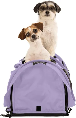 SturdiBag Pro 2.0 Divided Pet Travel Carrier with Flexible Height for Cats and Dogs | Soft Sided Pet Carrier Bag with Safety Clips and Seatbelt Straps for Airplane or Car Travel | Large, Lavender