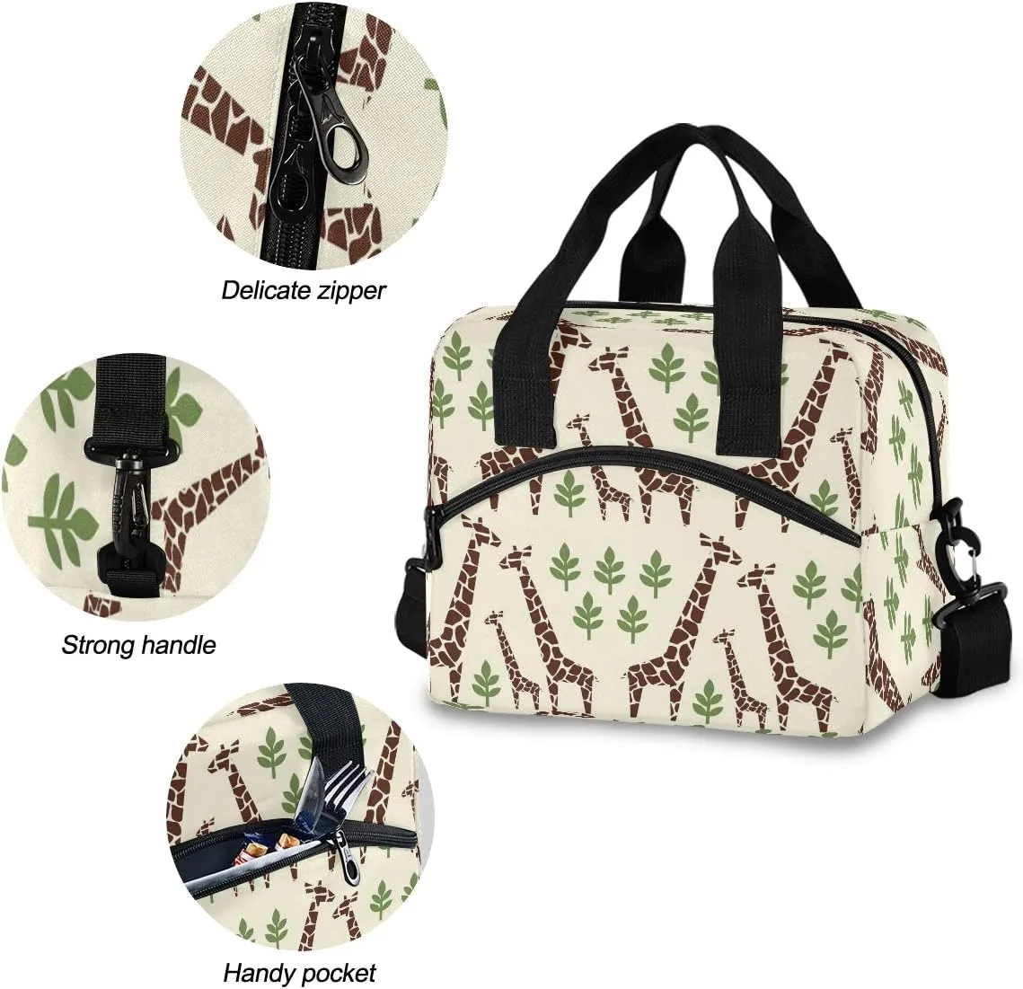 SUABO Giraffes Family Lunch Bag for Women Lunch Bag Tote Bag for Boys Girls Lunch Box Insulated Lunch Container