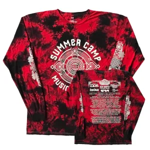 Summer Camp Music Festival - 2019 Official Festival Long Sleeve - Red Cyclone Tie Dye
