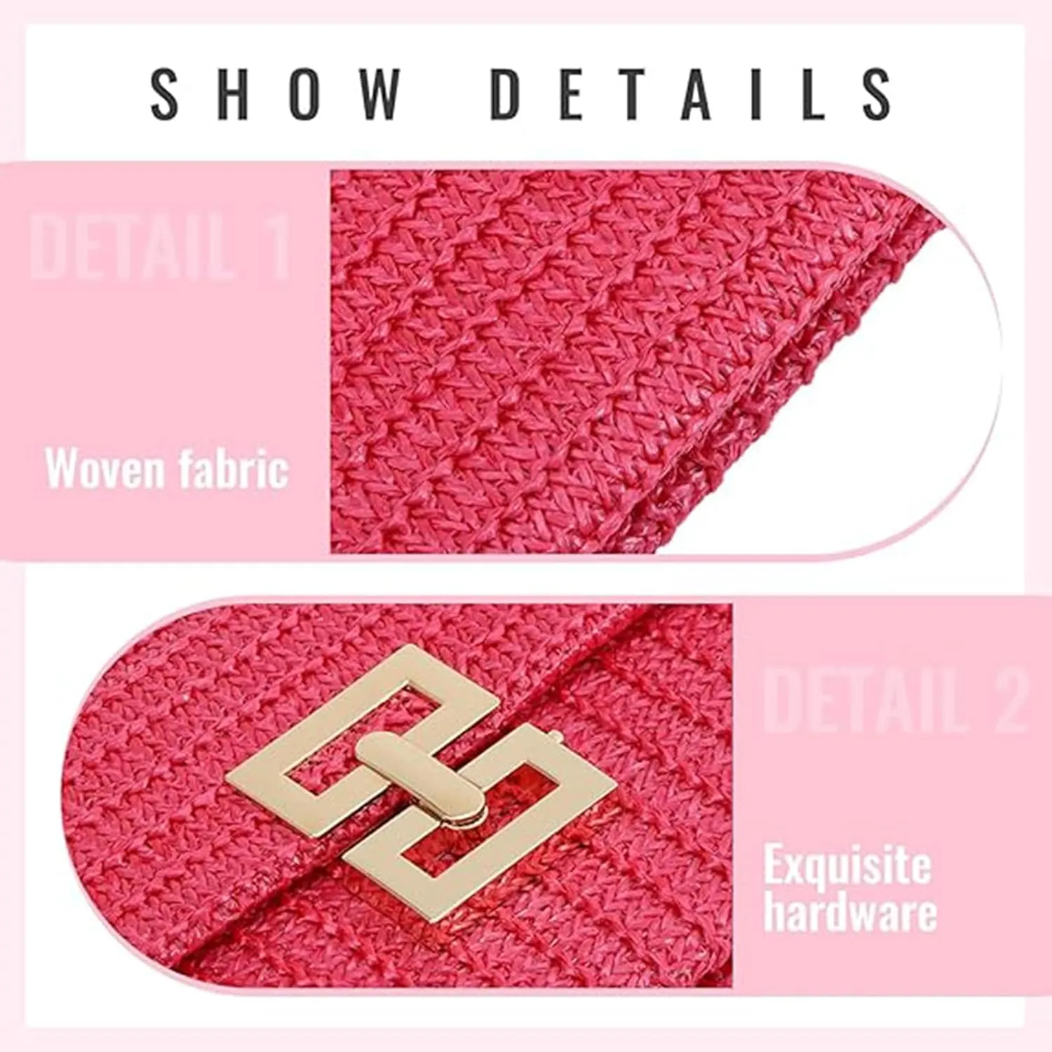Summer Straw Cluth for women,Rattan Handbags for Women Wicker Purses for Vacation Beach