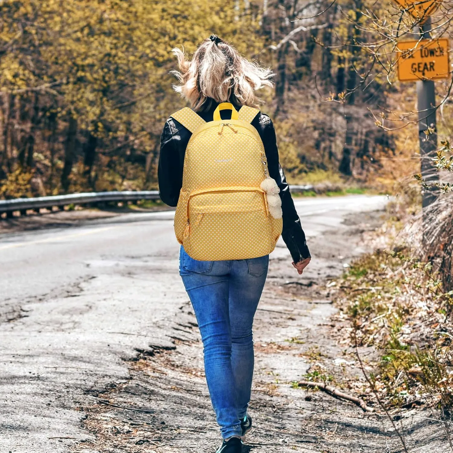 SUN EIGHT Backpack for Girls Kids Backpack Waterproof Large Capacity School Backpacks for Teen for Travel and School (Yellow)