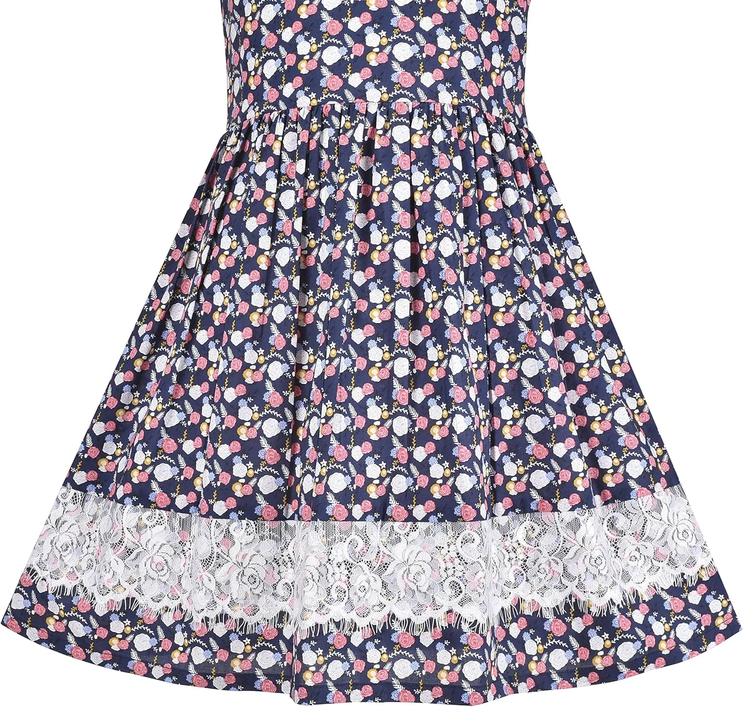 Sunny Fashion Girls Dress Purple Flower Summer Casual Dress Lace Size 6-14