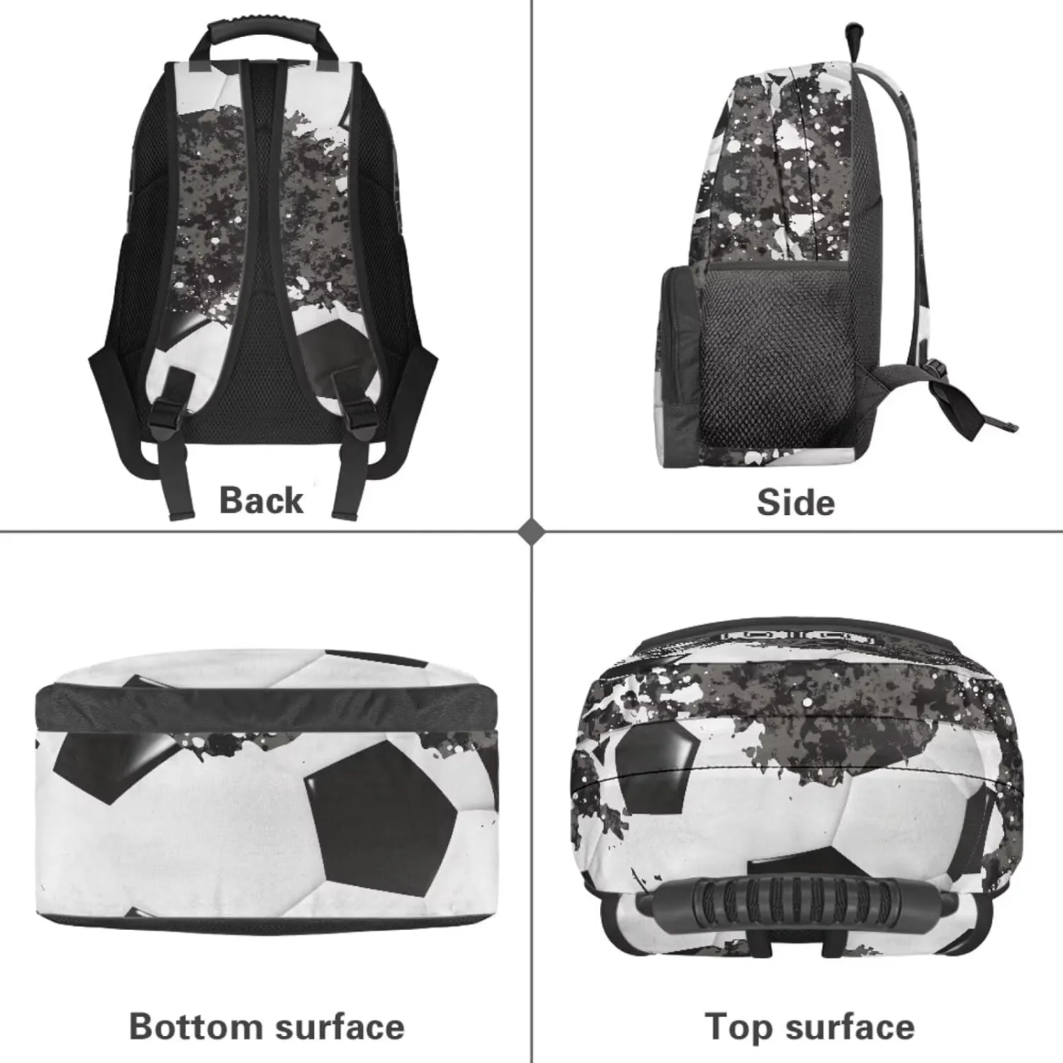 Suobstales Soccer Camo Paint Splatter Print School Backpacks for Kids Boys, Custom Name and Number Lightweight Schoolbag Bookbag Gifts for Kindergarten Primary, Personalized Back to School Essentials
