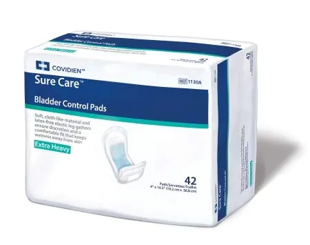 Sure Care Unisex Incontinent Pad Contoured 4 X 14-1/2 Inch 1130A, Extra Heavy, 42 Ct