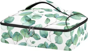 susiyo Insulated Casserole Carrier for Hot or Cold Food, Thermal Lunch Tote for Potluck Parties, Picnic, Beach, Fits 9 x 13 Inches Baking Dish, Travel Carry Bag Watercolor Leaves