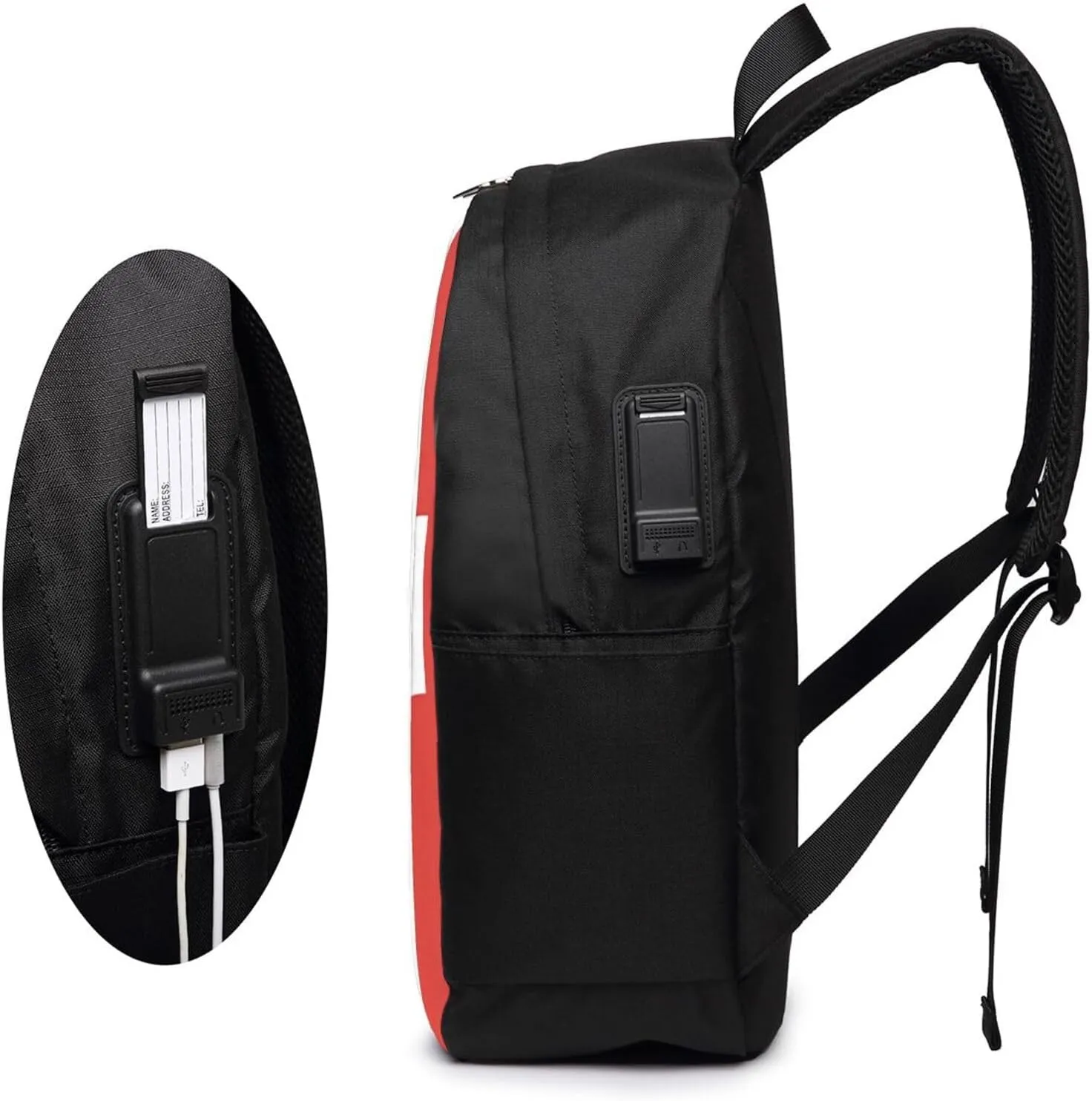 Switzerland Swiss Flag Laptop Backpacks Travel Backpack Casual Business Daypack Sport Rucksack Computer Bag Fits up to 17 Inch Notebook with USB Port