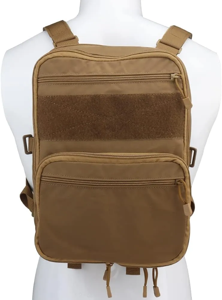 Tactical MOLLE Flatpack D3 Backpack Expansible Hydration Carrier Softback for Chest Rig Airsoft Vest