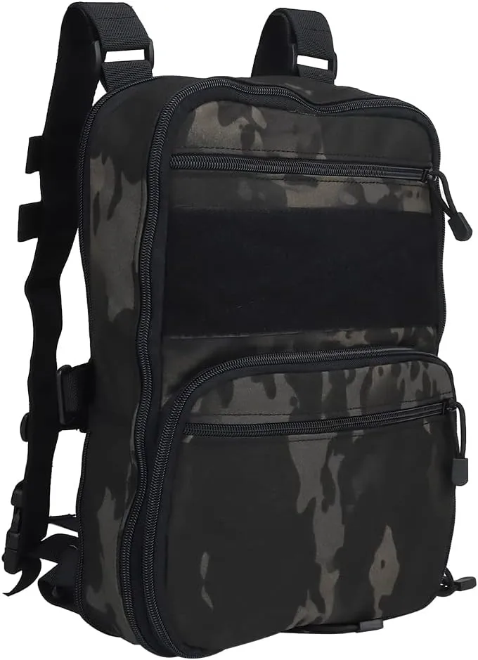 Tactical MOLLE Flatpack D3 Backpack Expansible Hydration Carrier Softback for Chest Rig Airsoft Vest