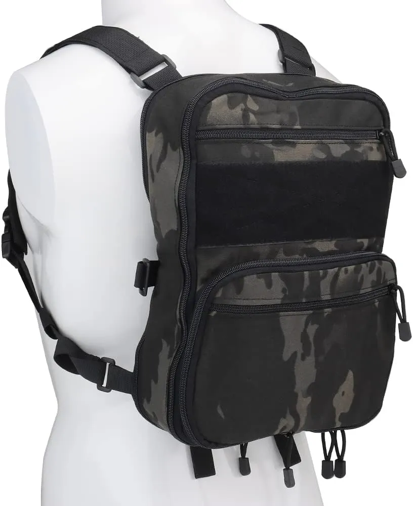 Tactical MOLLE Flatpack D3 Backpack Expansible Hydration Carrier Softback for Chest Rig Airsoft Vest