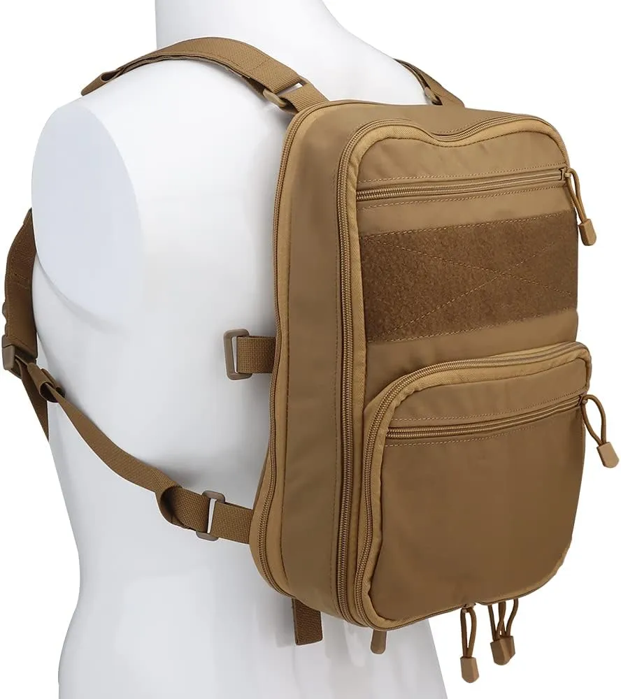 Tactical MOLLE Flatpack D3 Backpack Expansible Hydration Carrier Softback for Chest Rig Airsoft Vest