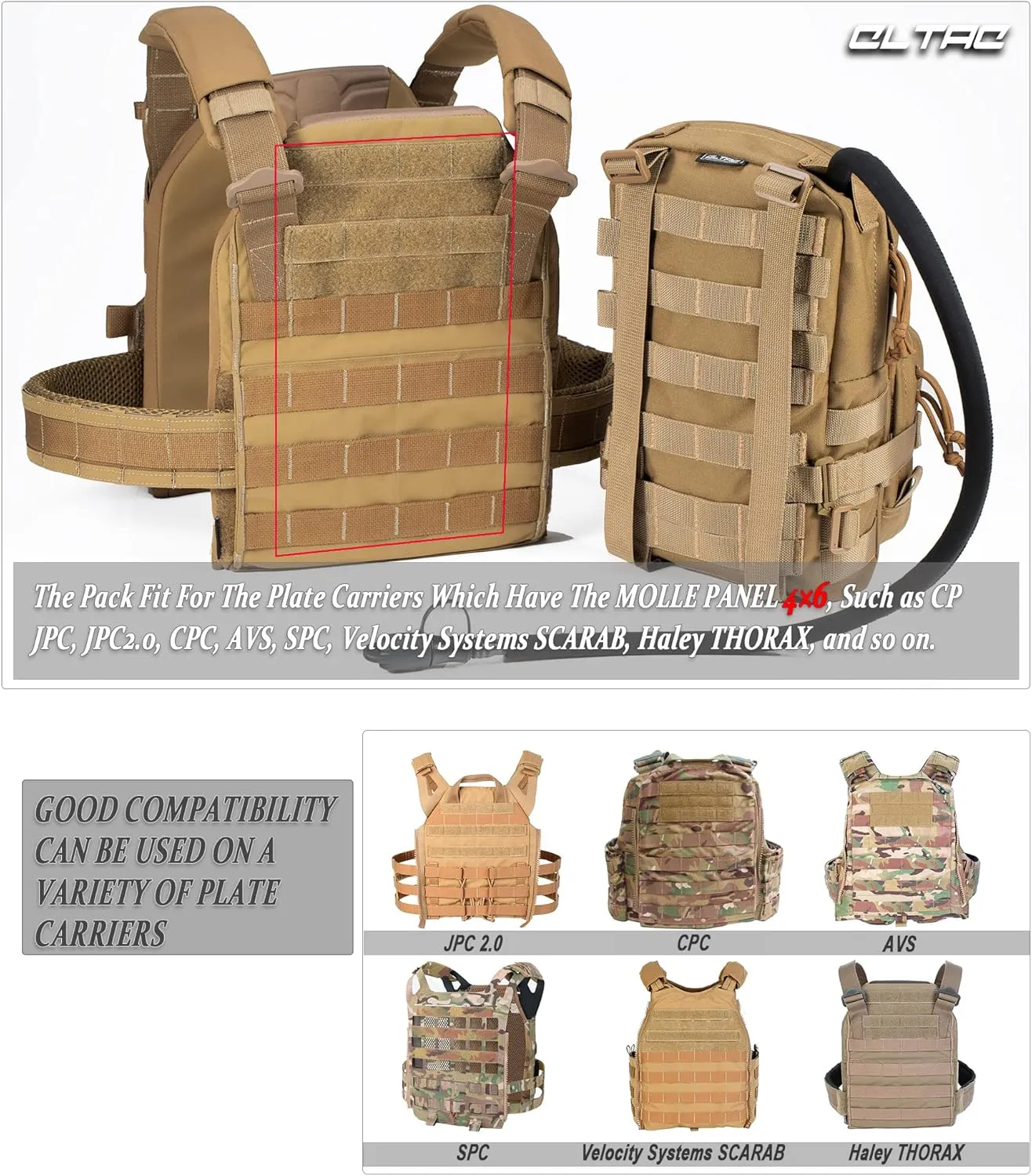 Tactical Small MOLLE Hydration Pack Outdoor Water Bladder Carrier Pack for Vest Backpack