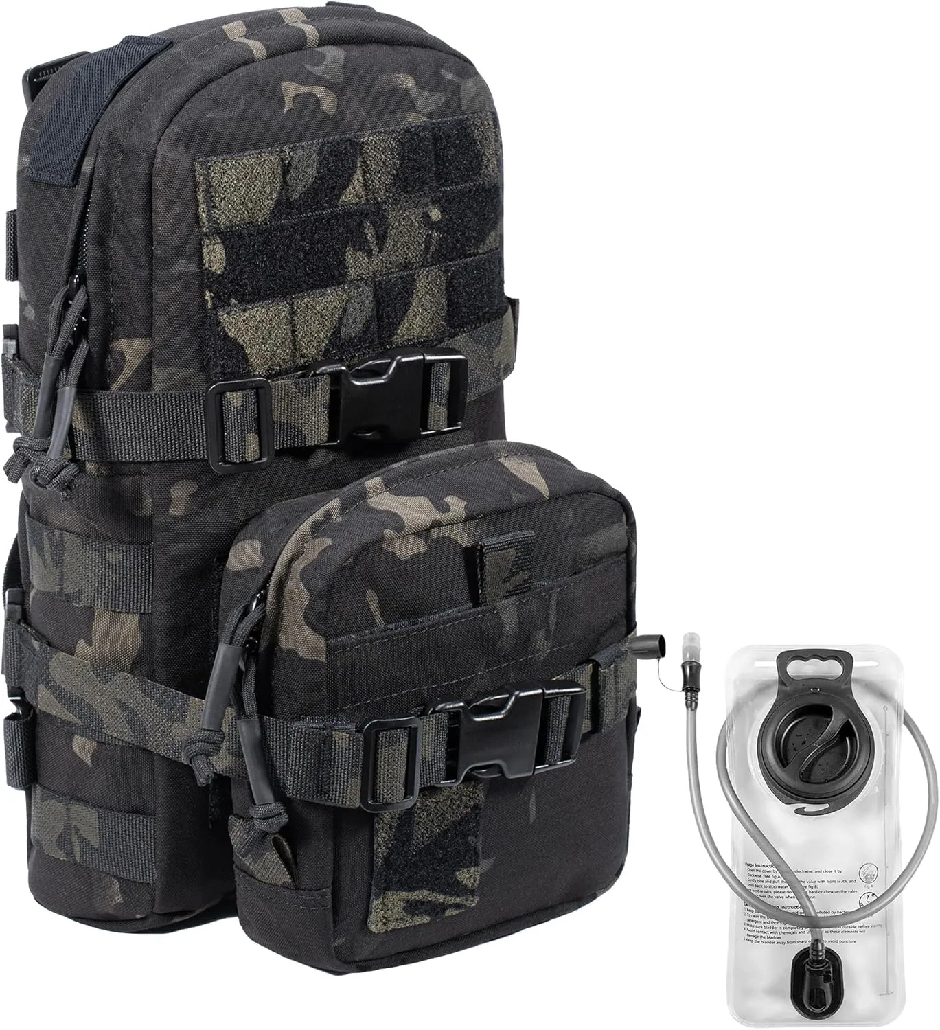 Tactical Small MOLLE Hydration Pack Outdoor Water Bladder Carrier Pack for Vest Backpack