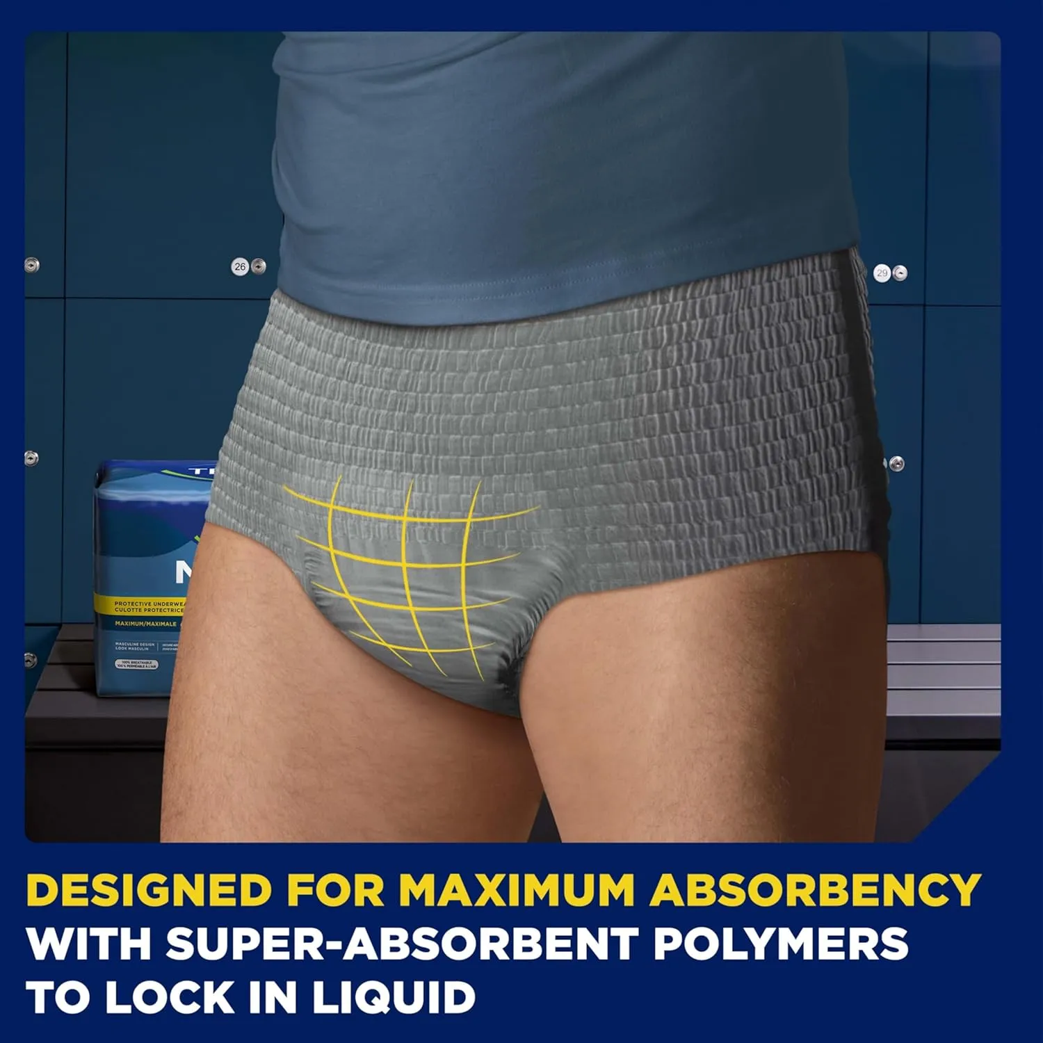 TENA Protective Adult Incontinence Underwear for Men, Maximum, XXLarge, Gray, Disposable, 56 Count (4 Packs of 14)