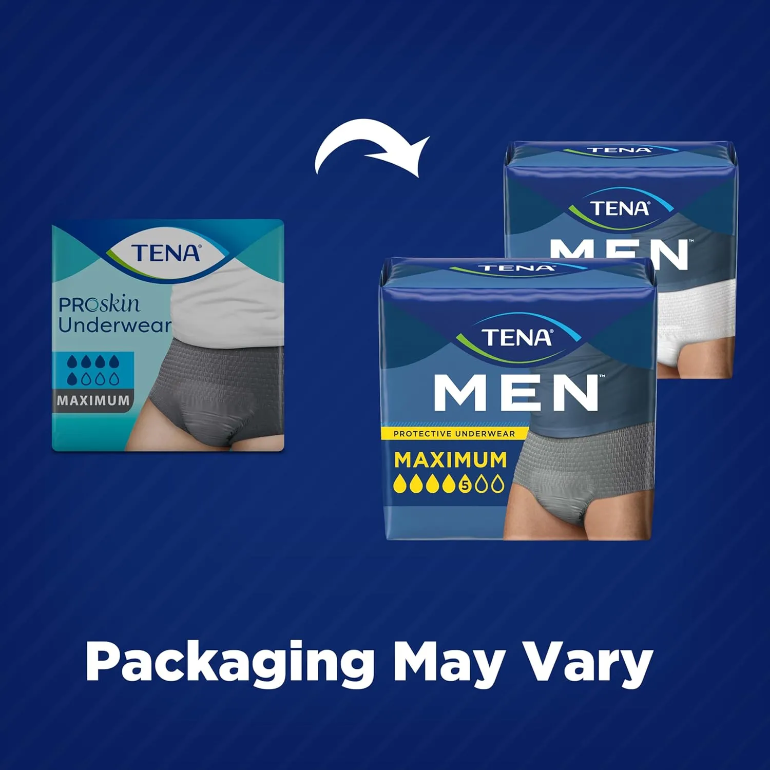 TENA Protective Adult Incontinence Underwear for Men, Maximum, XXLarge, Gray, Disposable, 56 Count (4 Packs of 14)