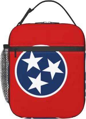 Tennessee State Flag Lunch Tote Bag,Food Handbags Case For Women Lunch Box Insulated Lunch Container