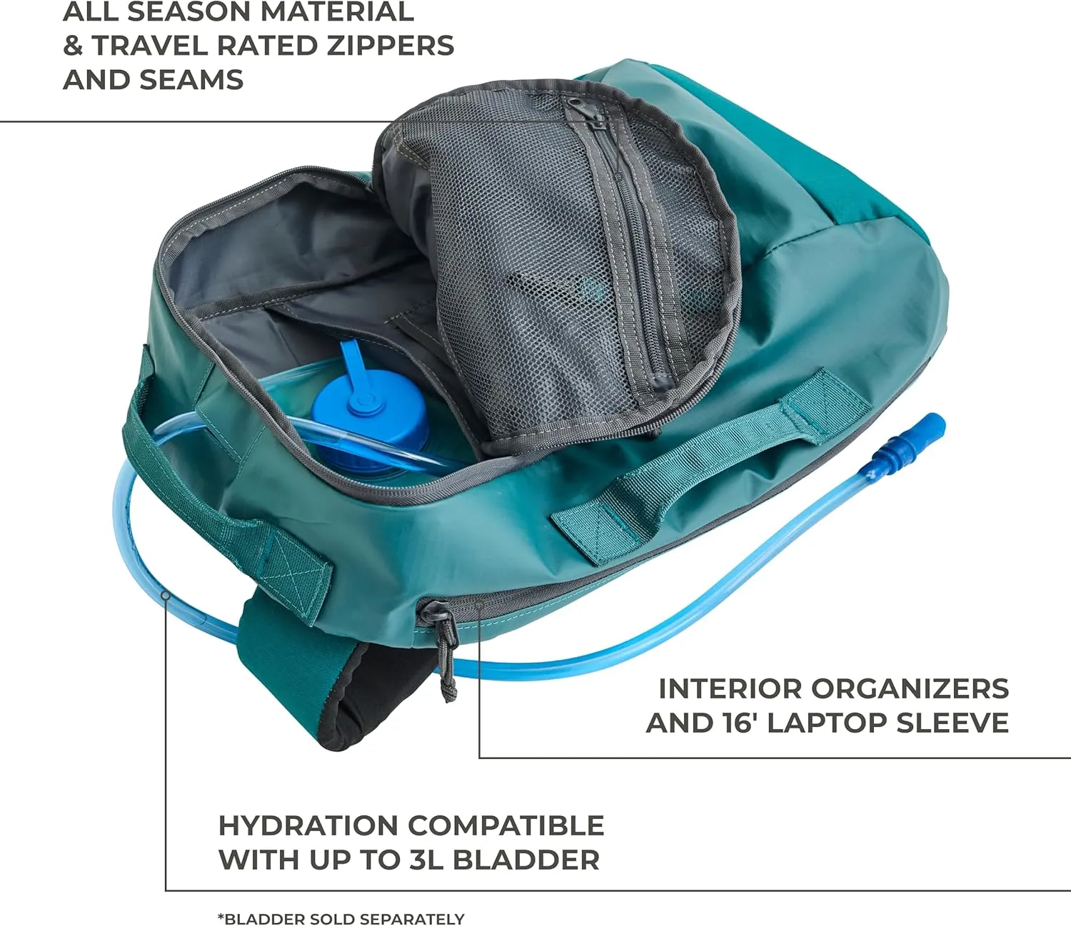 Teton Nanda Travel Backpack, Carry-on Bag, Concealed Laptop Pocket, Hydration Sleeve, Women Kids or Men, Business or College