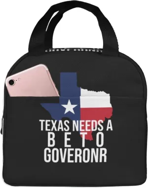 Texas Needs A Beto Governor Reusable Portable Foil Thickened Insulated Bento Bag For Both Men And Women