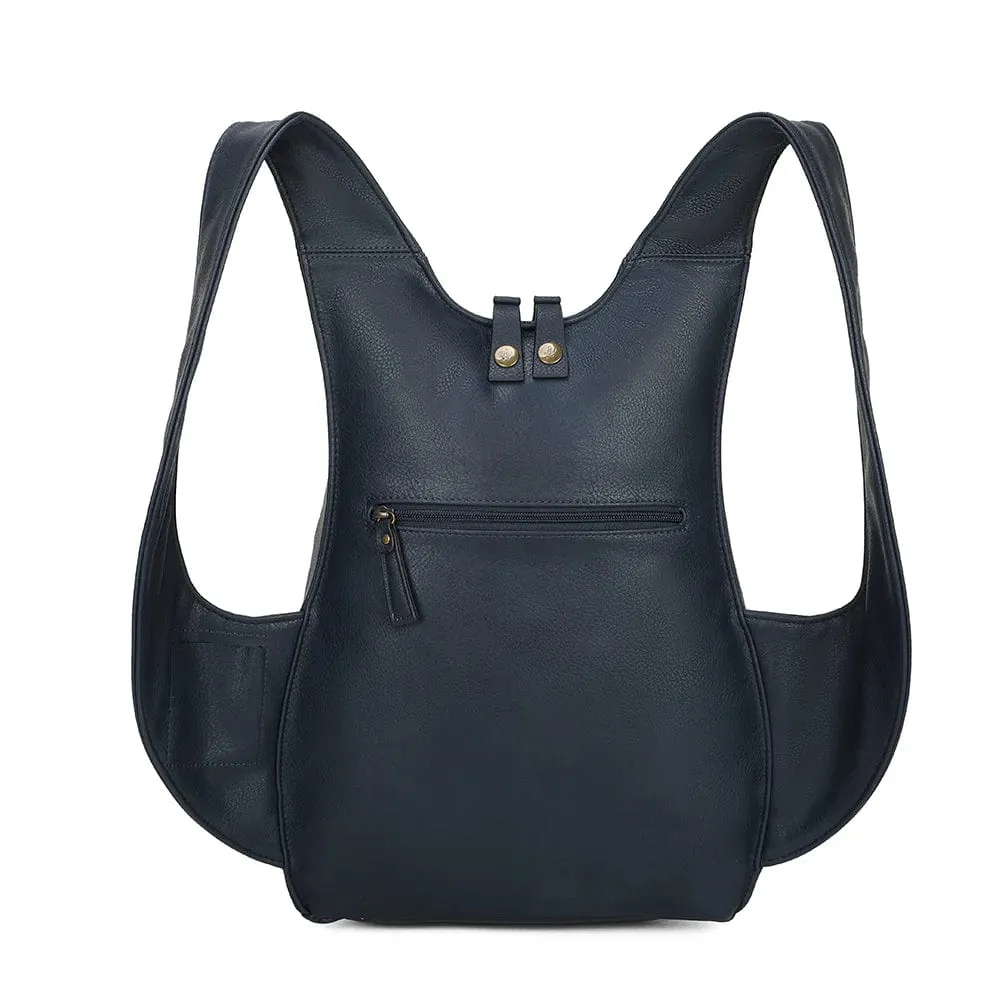 The Original Vegan Leather Backpack | Dark Blue