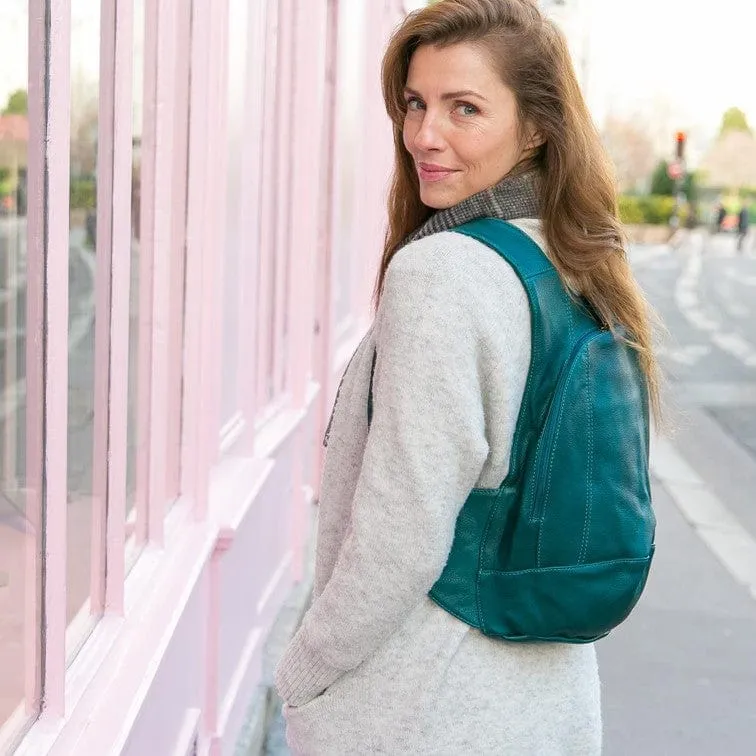 The Original Vegan Leather Backpack | Peacock Blue