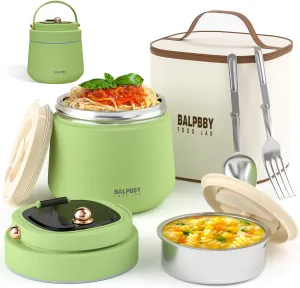Thermo for Hot Food Adults 40OZ Soup Thermo Lunch Containers Wide Mouth Vacuum Insulated Food Jar Stainless Steel Leakproof Lunch Box with Spoon and Fork, Keeps Food Warm, Ideal Gift for Women