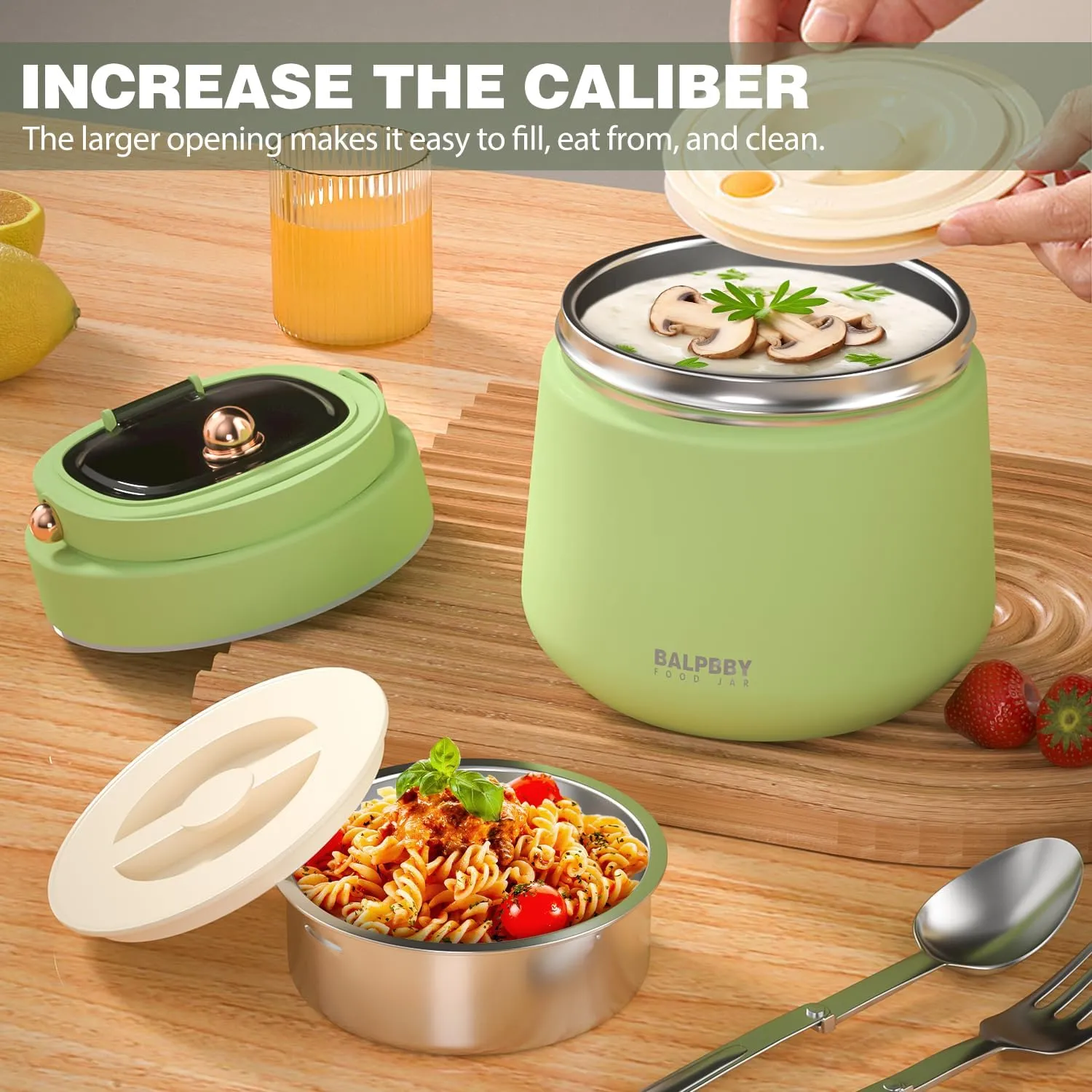 Thermo for Hot Food Adults 40OZ Soup Thermo Lunch Containers Wide Mouth Vacuum Insulated Food Jar Stainless Steel Leakproof Lunch Box with Spoon and Fork, Keeps Food Warm, Ideal Gift for Women