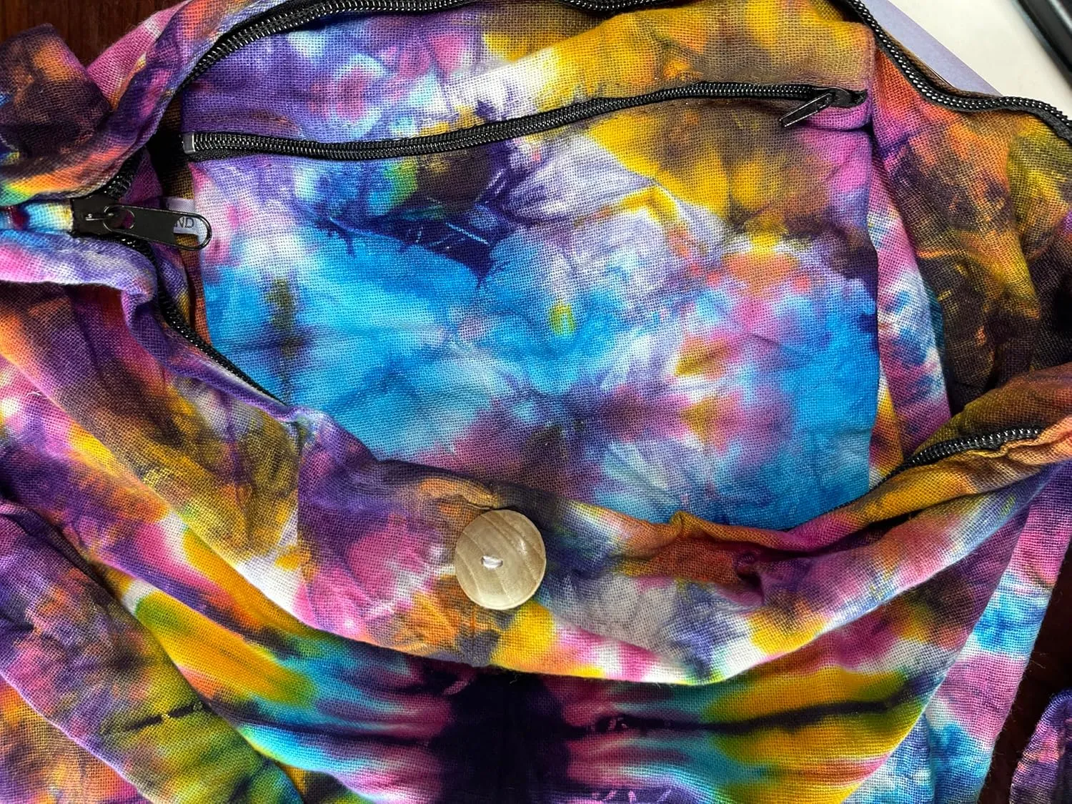 Tie Dye Crossbody Bag – Hippie Hobo Shoulder Purse – Handmade Colorful Artsy Sling Handbag – Medium 33”