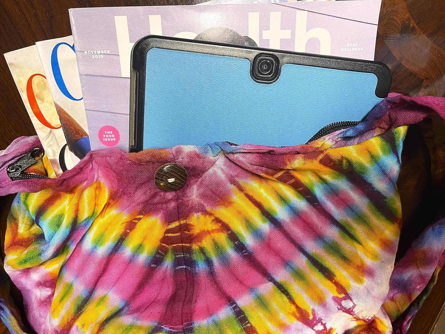 Tie Dye Crossbody Bag – Hippie Hobo Shoulder Purse – Handmade Colorful Artsy Sling Handbag – Medium 33”