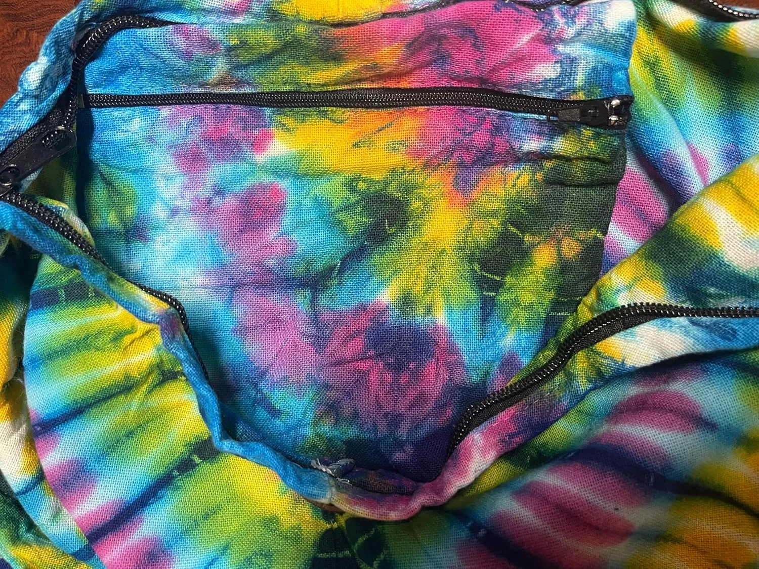 Tie Dye Crossbody Bag – Hippie Hobo Shoulder Purse – Handmade Colorful Artsy Sling Handbag – Medium 33”
