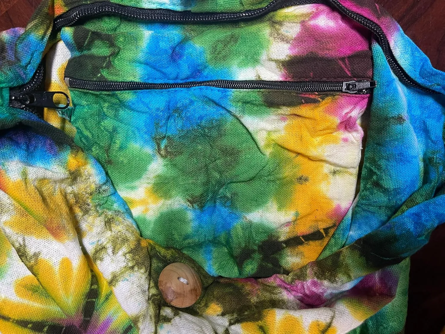 Tie Dye Crossbody Bag – Hippie Hobo Shoulder Purse – Handmade Colorful Artsy Sling Handbag – Medium 33”