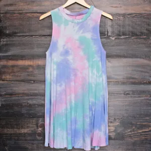 To Dye For T-Shirt Tank Dress in Purple Tie Dye