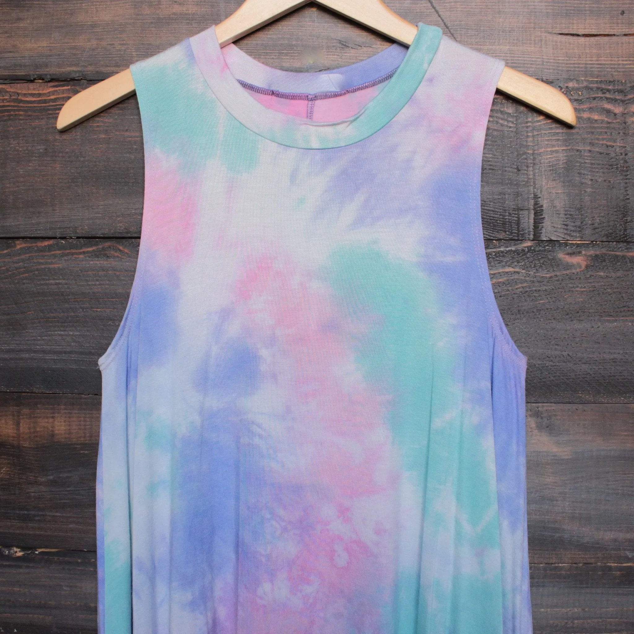 To Dye For T-Shirt Tank Dress in Purple Tie Dye
