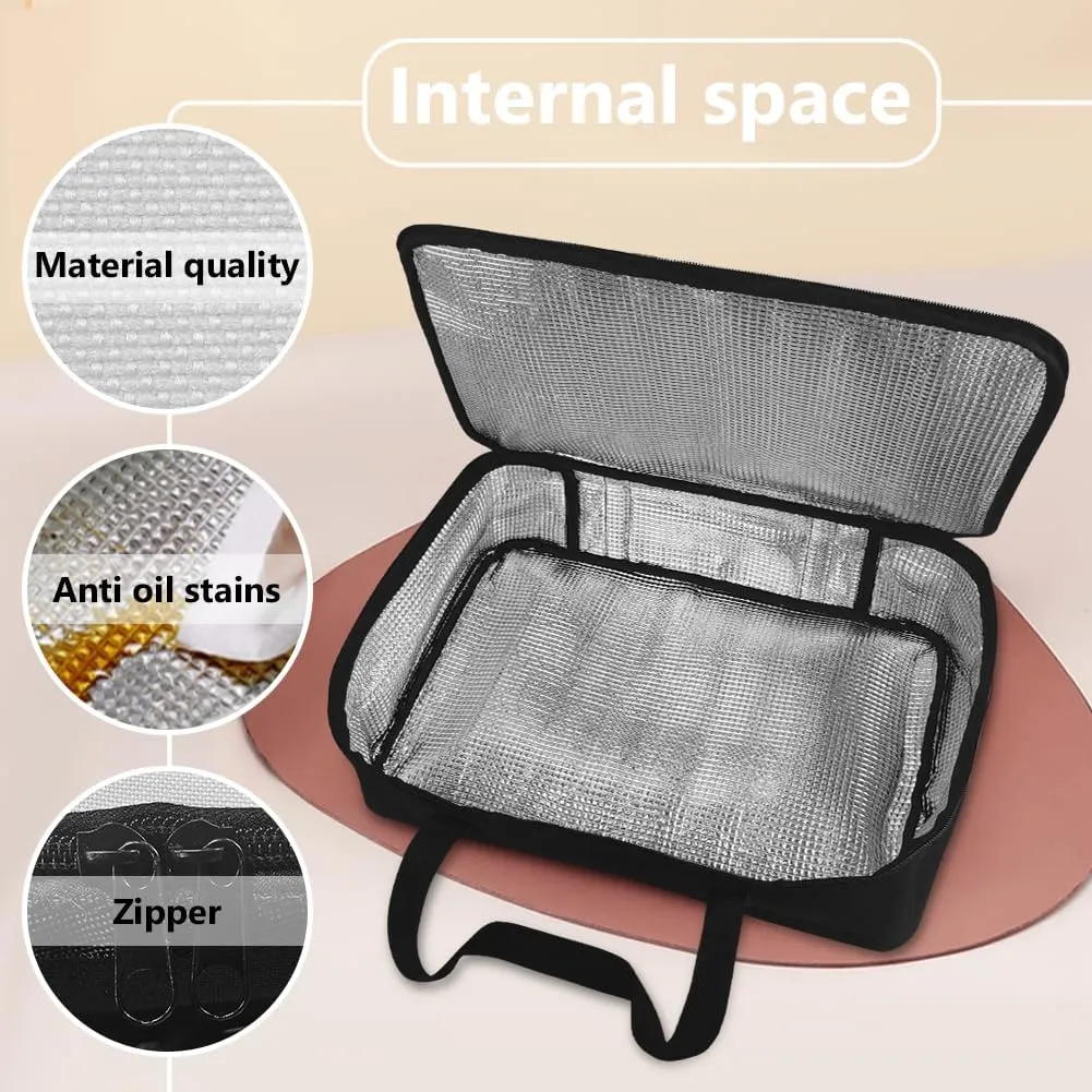 TODIYADDU Cat Daisy Floral Casserole Carrier for Women Piano Keyboard Food Warmer Container with Carrying Strap Trendy Food Carrying Bag for Picnic Potluck Party Portable Lasagna Holder Lunch Bag