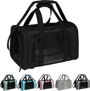 Top tasta Dog Cat Carrier Pet Carriers for Small Medium Large Cats Dogs Carrier Under 25 Lbs Soft Sided Small Puppy Dog Carrier Portable Foldable Dog Cat Travel Carrier （Black 20 * 13 * 13）