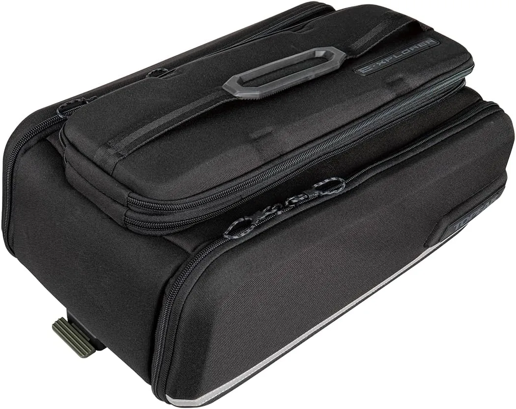 Topeak E-Xplorer TrunkBag, with extendable top & side pannier, 26 Liter, with MTX QuickTrack 2.0, Black