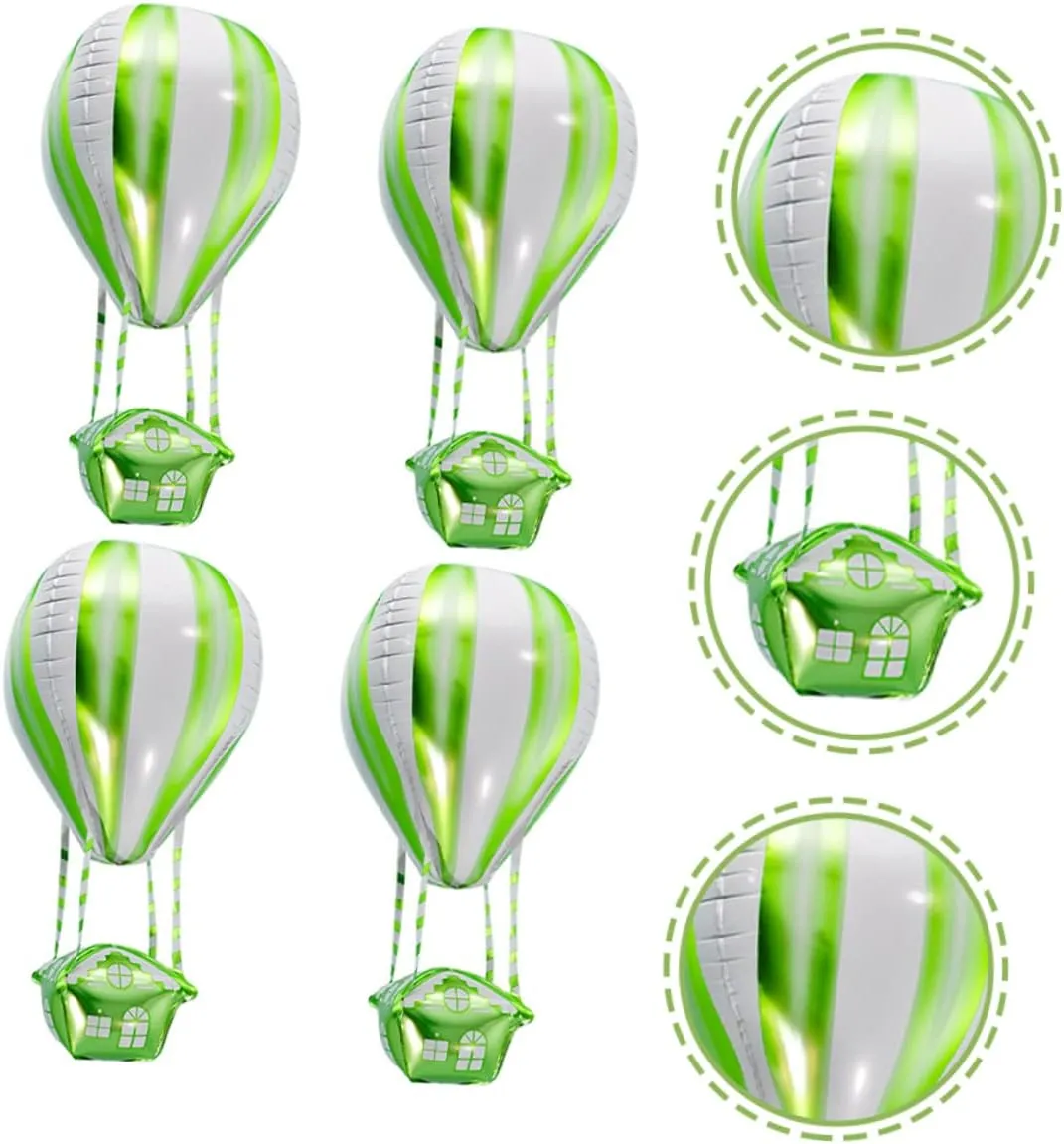 Totority 3sets Hot Air Foil Balloon Decorations Aluminum Film Balloons Boys and Girls Birthday Party Bulk 4pcs*3
