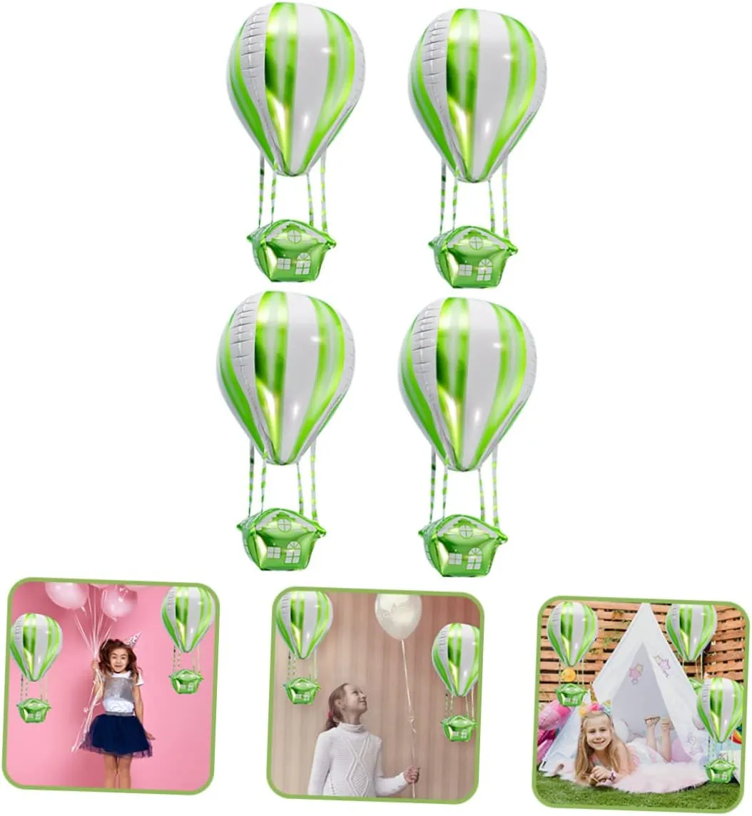 Totority 3sets Hot Air Foil Balloon Decorations Aluminum Film Balloons Boys and Girls Birthday Party Bulk 4pcs*3