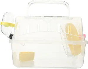 Toyvian Portable Hamster Home Sunroof Travel Cage Comfortable Safe for Small Pets Yellow Includes Hamster Case