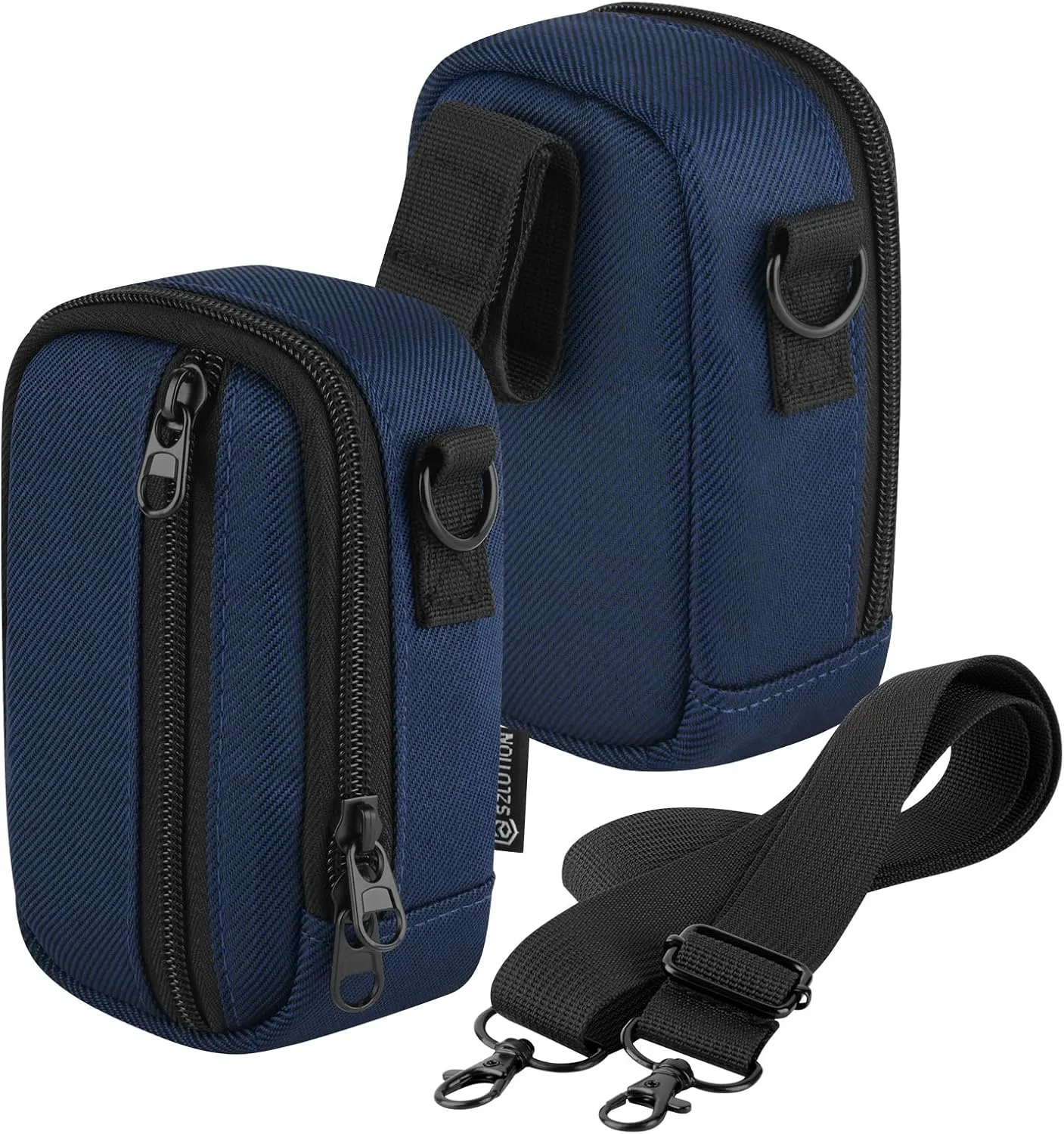Travel Case for Digital Camera, Small Camera Storage Bag(Fit Camera Size<5.3"x3.1"x2.1") with Belt Loop and Strap Compatible with Medium Point and Shoot Camera Vlogging Camera, Royal Blue