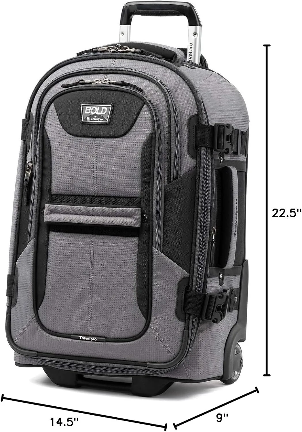 Travelpro Bold Softside Expandable Carry on Rollaboard Luggage, Carry on 22-Inch, Grey/Black