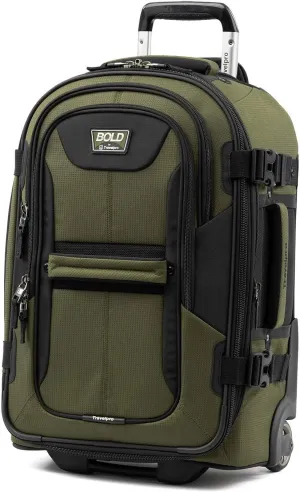 Travelpro Bold Softside Expandable Carry on Rollaboard Luggage, Carry on 22-Inch, Olive Green/Black